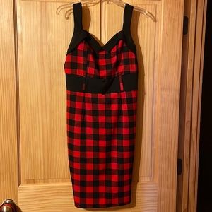 Pinup Rockabilly Checkered Dress Vintage Retro